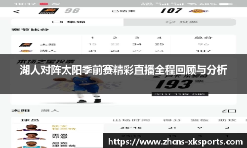 湖人对阵太阳季前赛精彩直播全程回顾与分析